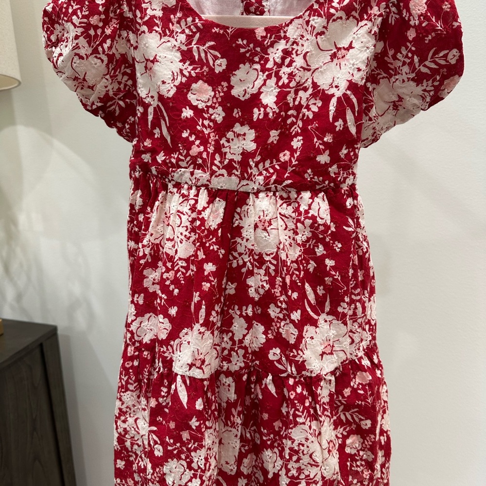 Floral Red Kids Dress